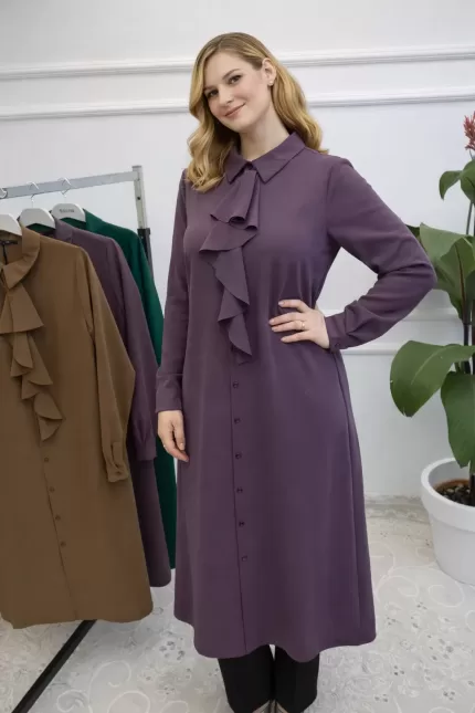 Yakası volanlı tunik Mn4712