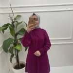 Kol pliselli incili tunik Mna1111