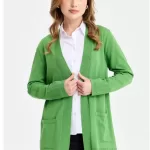 Desen Triko Ajurlu Ara Boy İnce Triko Ceket-24353