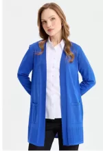 Desen Triko Ajurlu Ara Boy İnce Triko Ceket-24353 - Görsel 6
