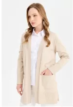 Desen Triko Ajurlu Ara Boy İnce Triko Ceket-24353 - Görsel 8