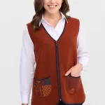 Desen Triko Boncuk İşlemeli Yün Yelek-22112