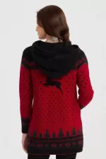 Desen Triko Geyik Desenli Yün Hırka-23221 - Görsel 8