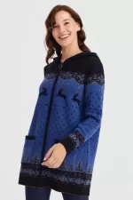 Desen Triko Geyik Desenli Yün Hırka-23221 - Görsel 10