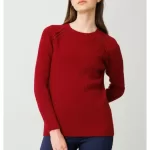 Desen Triko Reglan Britli Boncuklu Saf Yün Kazak-25206