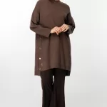 Ghisa Yanları Düğme Detaylı Triko Tunik-4656