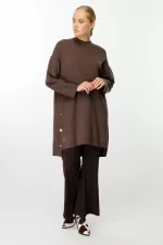 Ghisa Yanları Düğme Detaylı Triko Tunik-4656