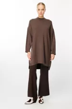 Ghisa Yanları Düğme Detaylı Triko Tunik-4656 - Görsel 2
