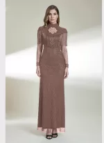 Kenzel Tamamı Taş Detaylı Abiye Elbise-9301 - Görsel 4