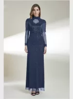 Kenzel Tamamı Taş Detaylı Abiye Elbise-9301 - Görsel 5