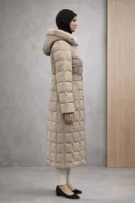 Alyaka 8170 Nova Kumaş Kapüşonlu Kaban - Görsel 7